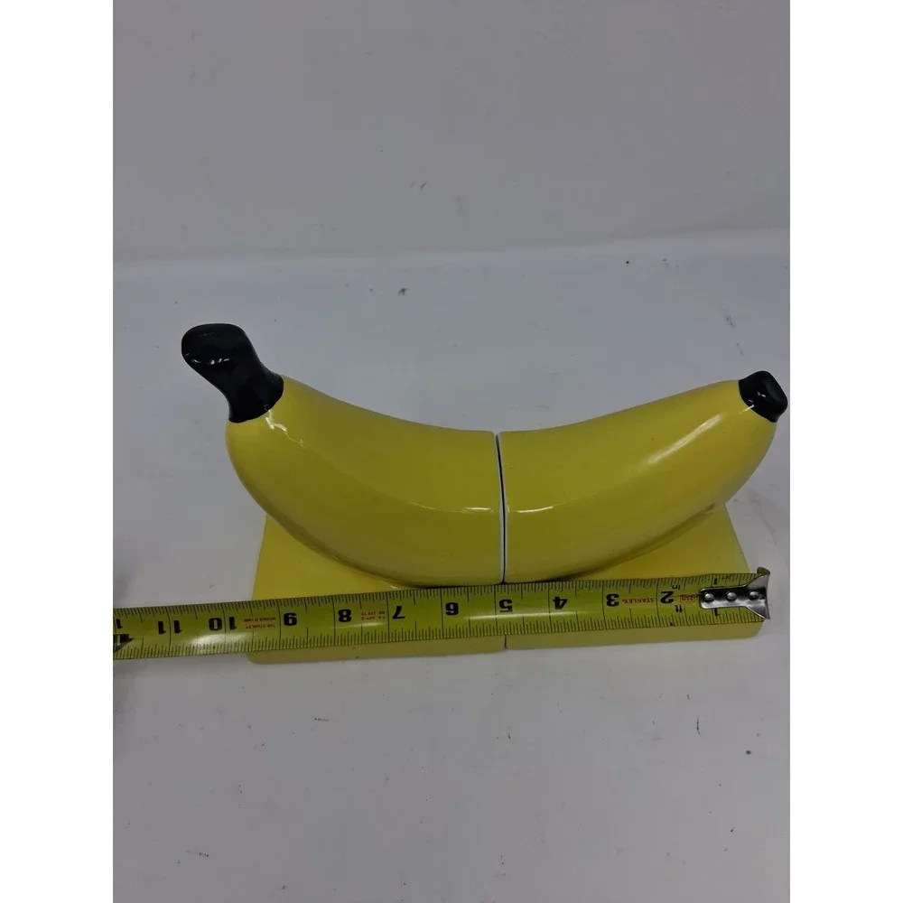 Vintage Ceramic Yellow Banana Bookends Pop Art Warhol Style Home Office Decor